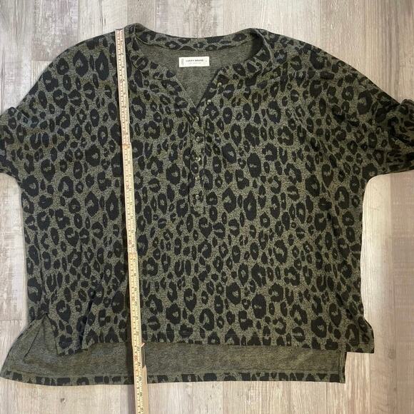 Lucky Brand Printed Brushed Hacci Henley size Large - Picture 7 of 13